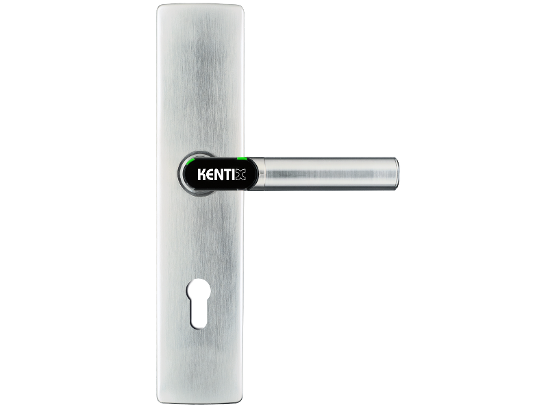 DoorLock-LE Door fitting (MIFARE® DESFire®) wide with keyhole, L-Form, IP55, Fireprotektion, RIGHT