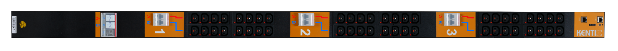 Dual SmartPDU 40U with 2x 24/C13 (IEC60320), 2x 32A (A+B) with RCM