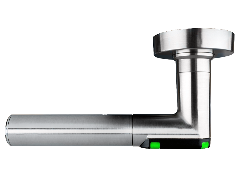 DoorLock-LE Door handle (BLE, MIFARE® DESFire®) round rosette, L-Form, IP55, LEFT