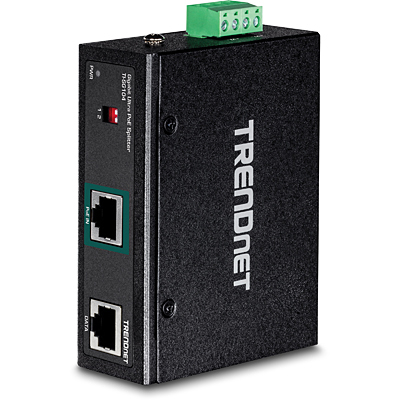 Industrial Gigabit UPoE splitter for DIN-rail